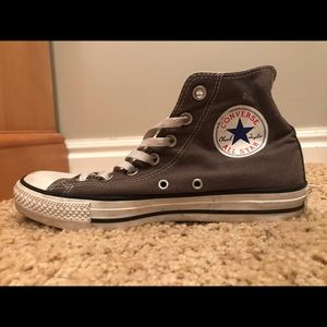 Grey high top converse